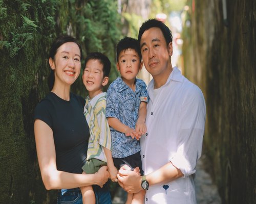 Generations family together outdoors